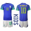 Brasil Neymar Jr #10 Bortedraktsett Barn VM 2022 Kortermet (+ korte bukser)